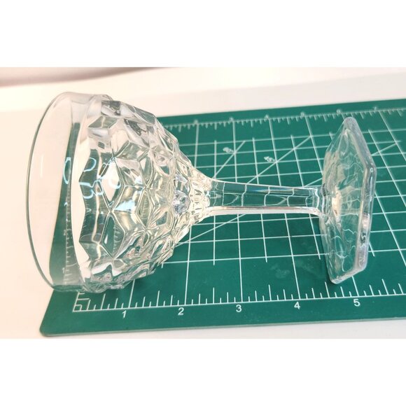 Title:  Fostoria American Clear Cubist Champagne Sherbets  Hex Footed 1960s Host - Picture 9 of 9